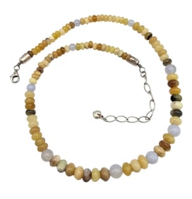 Jay King Mine Finds Honey Calcite Orange Agate Angelite Sterling Silver Necklace 28.6 G