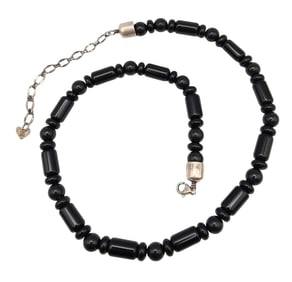 Jay King Mine Finds Onyx Sterling Silver Necklace 48.9 G