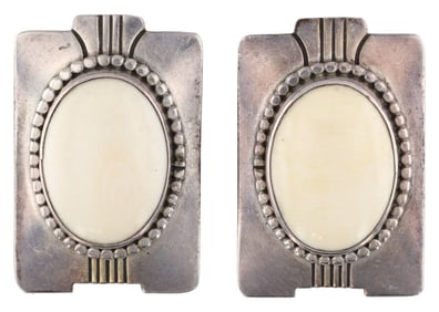 Vintage Navajo Sterling Bone Earrings