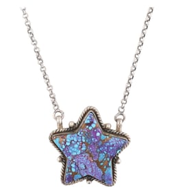 HaDa Collection Sterling Purple Mohave Turquoise Star Necklace