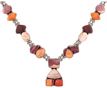 Jimmy Emerson Navajo Sterling Spiny Oyster Necklace