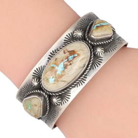 Randall Endito Navajo Sterling Royston Ribbon Turquoise Cuff Bracelet