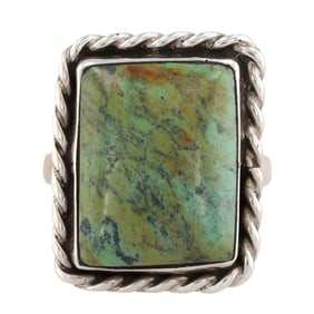 Chimney Butte Sterling Turquoise Ring Sz 8.5