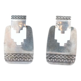 Quoc Trading Sterling Hinge Stamped Earrings
