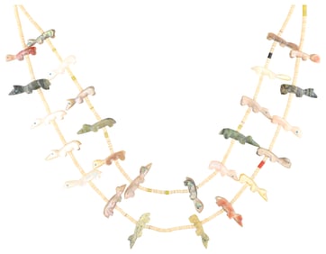 Vintage Native American Sterling Fetish Necklace