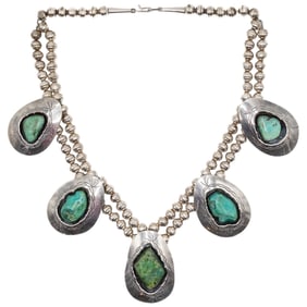 HUGE 256g! Robin Wood Navajo Sterling Turquoise Chunk Station Necklace