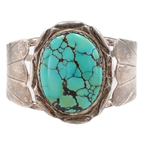 Herbert Tsosie Navajo Sterling Turquoise Cuff Bracelet
