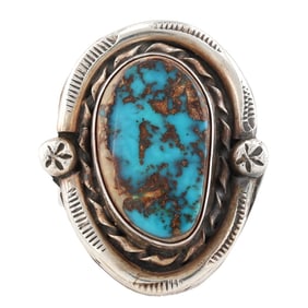 Rose Castillo Navajo Sterling Turquoise Ring Sz 10