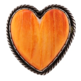 Joan Slifka Sterling Spiny Oyster Heart Ring Adjustable