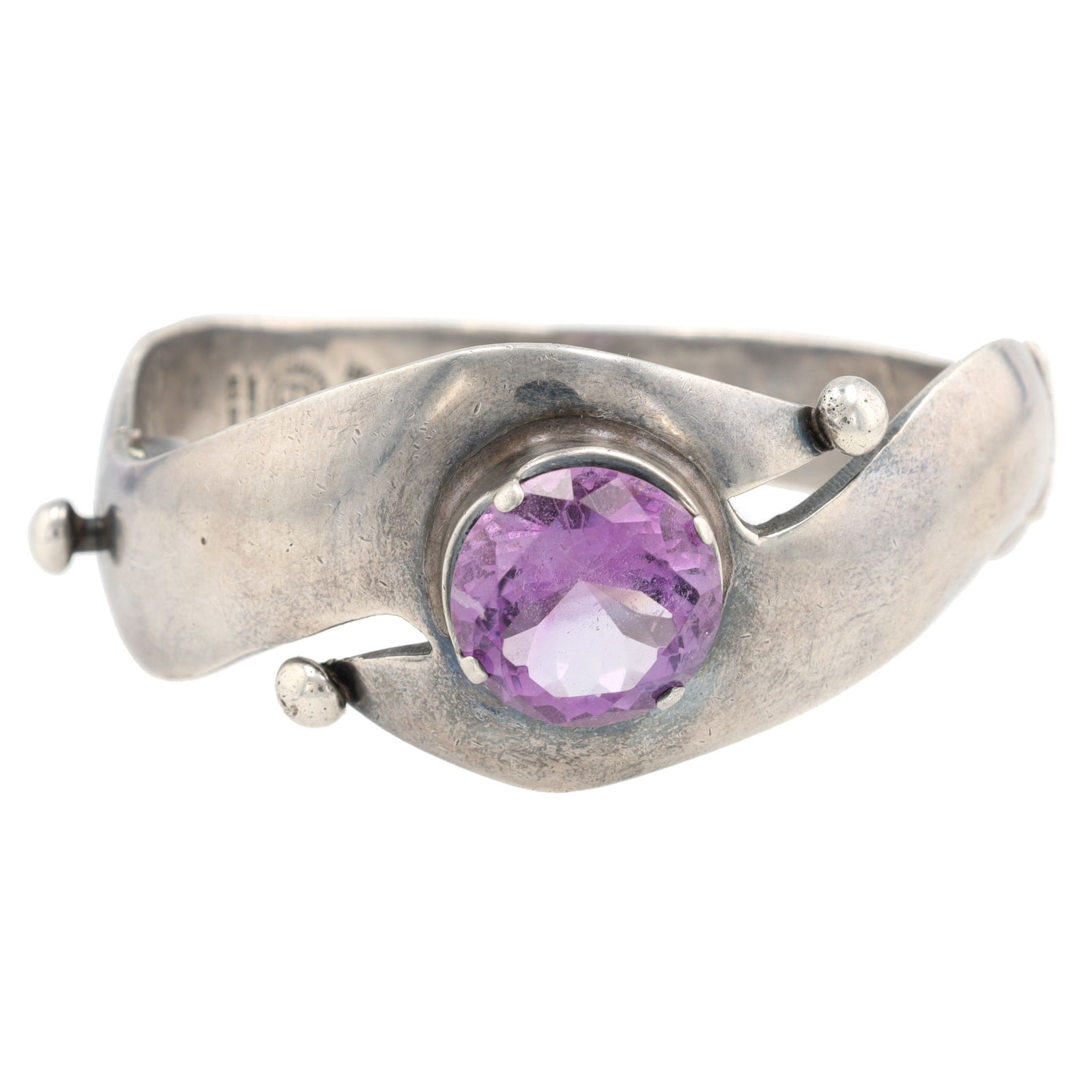 Los Ballesteros Taxco Sterling Alexandrite Hinge Bracelet (1 of 9)