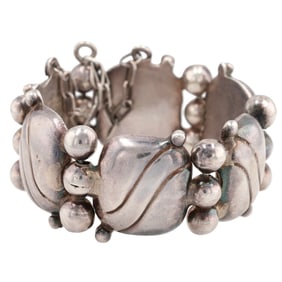 William Spratling First Design Period (1931-1946) Sterling Silver Pillow Bracelet