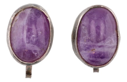 Vintage Mexico Sterling and Amethyst Earrings