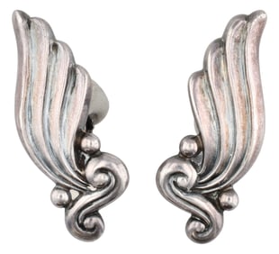 Margot de Taxco 1950's Sterling "Wings" Earrings