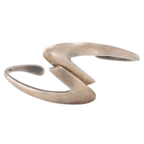 Sigi Pineda Taxco Sterling Modernist Zig Zag Cuff Bracelet