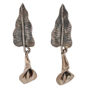 Emilia Castillo 950 Sterling Calla Lilly Dangle Earrings