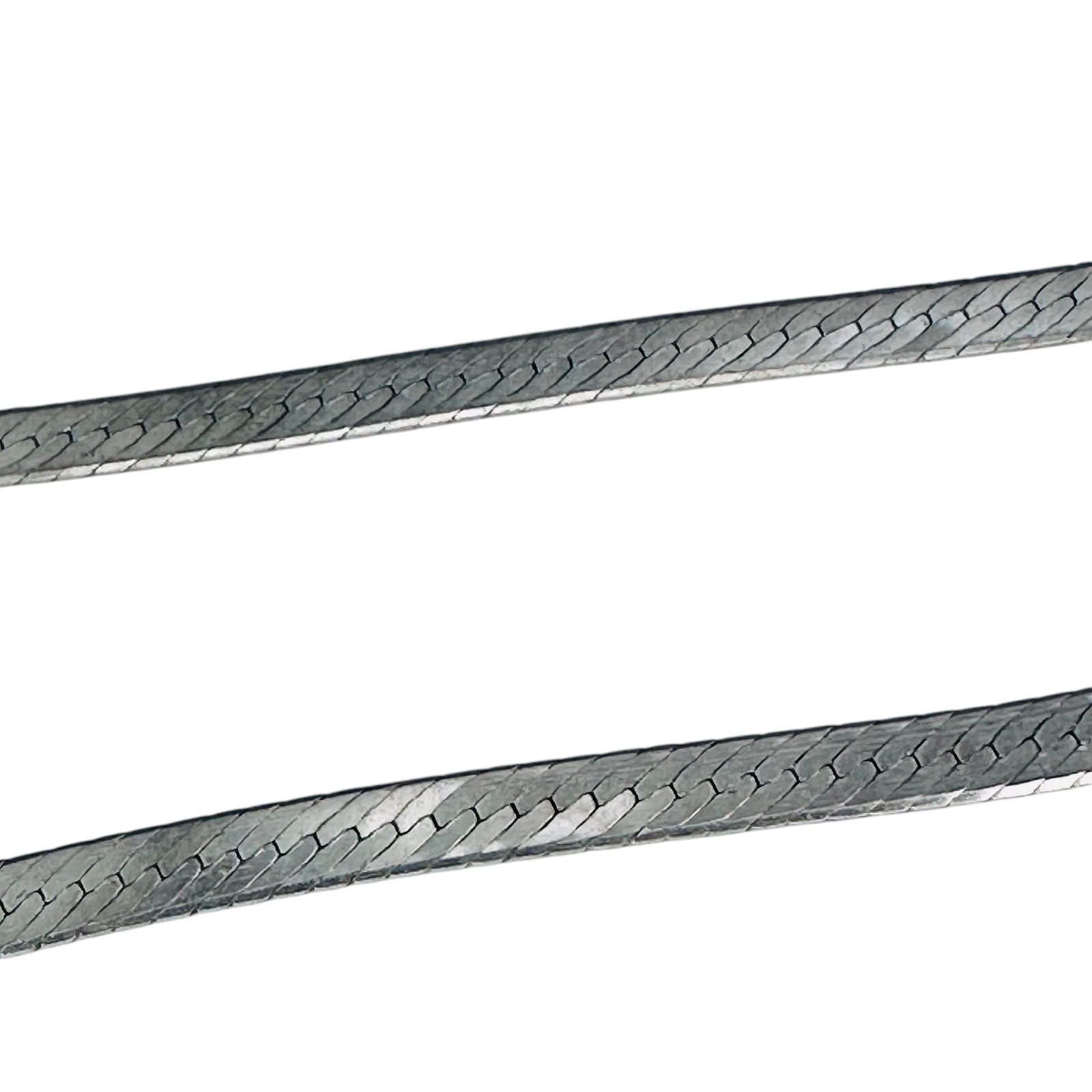 Italy, Sterling Silver Flat Snake Chain Necklace, 7.81 G (1 of 4)