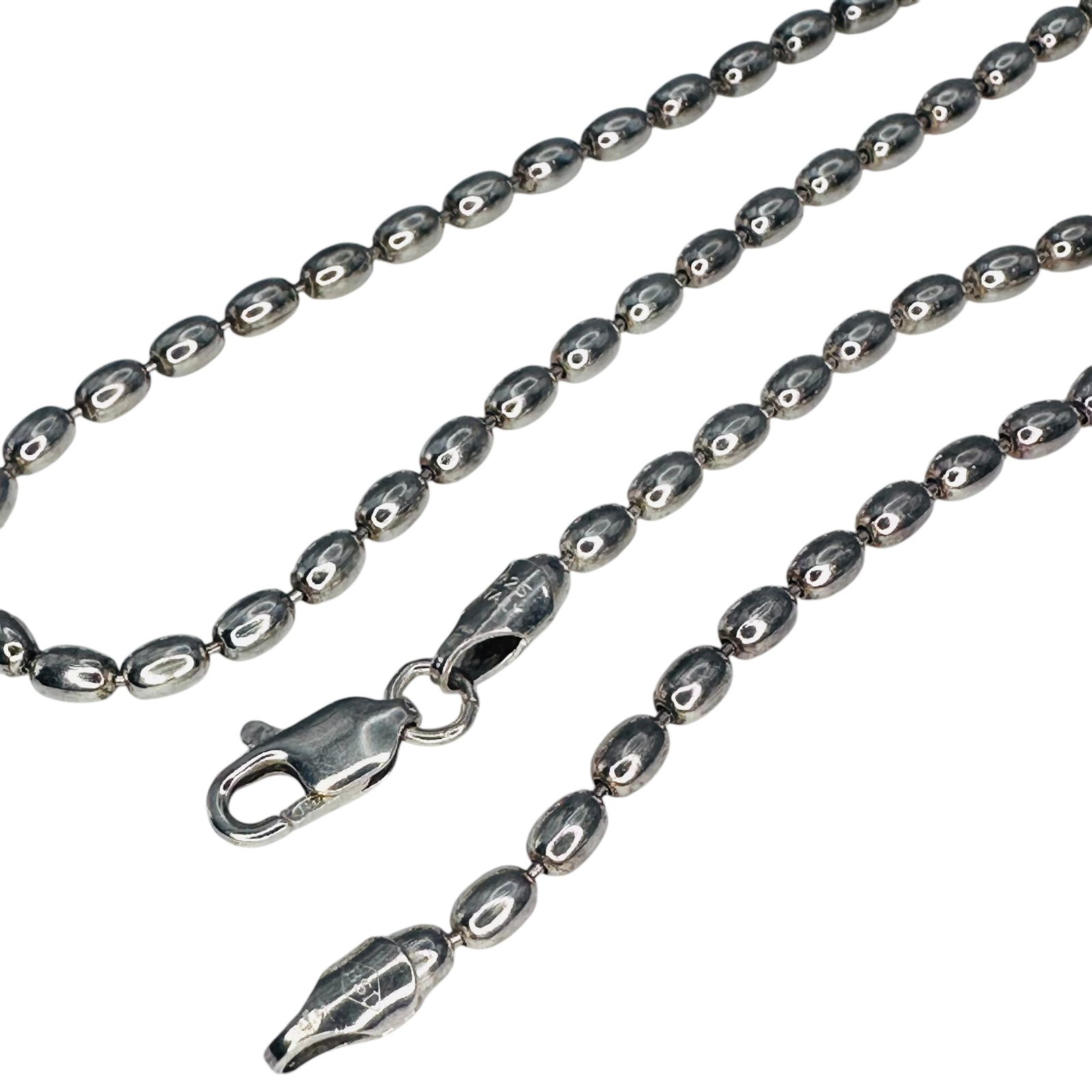 BSI, Italy, Sterling Silver Bead Chain Necklace 15.20 G (1 of 6)