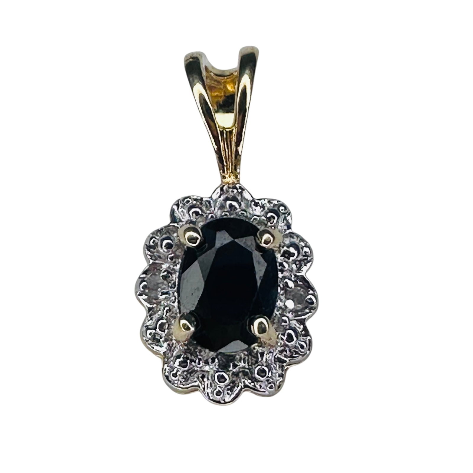 R, SAPPHIRE, MARCASITE Sterling Silver Gold Tone Pendant 1.59 G: R SAPPHIRE MARCASITE sterling silver gold tone pendant 1.59 g