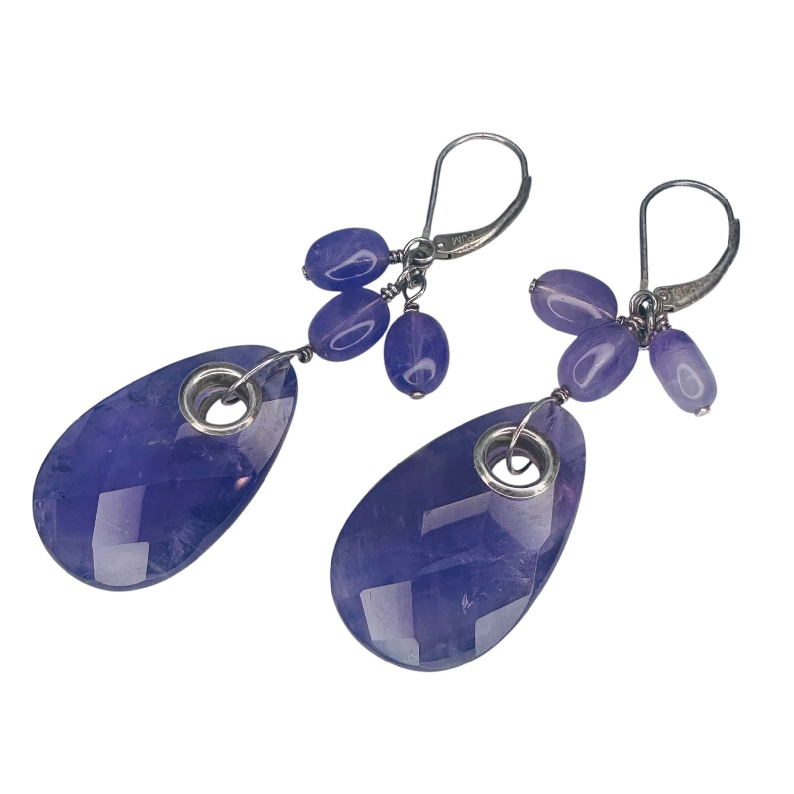 PJM, AMETHYST Sterling Silver Dangle Jacket Earrings 11.74 G (1 of 4)