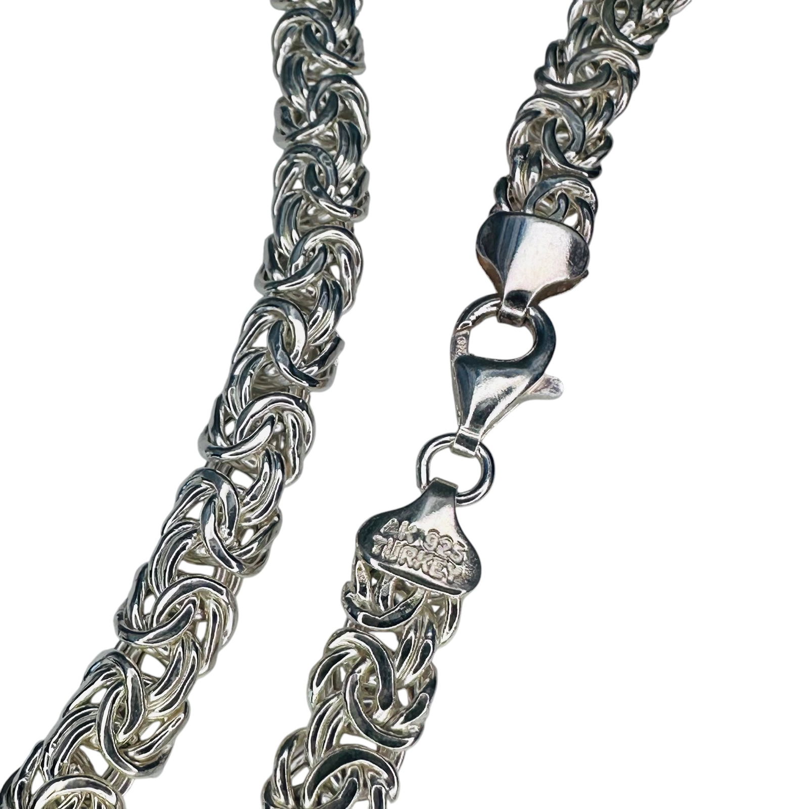 AK, Turkey Sterling Silver Byzantine Chain Necklace 15.85g (1 of 5)