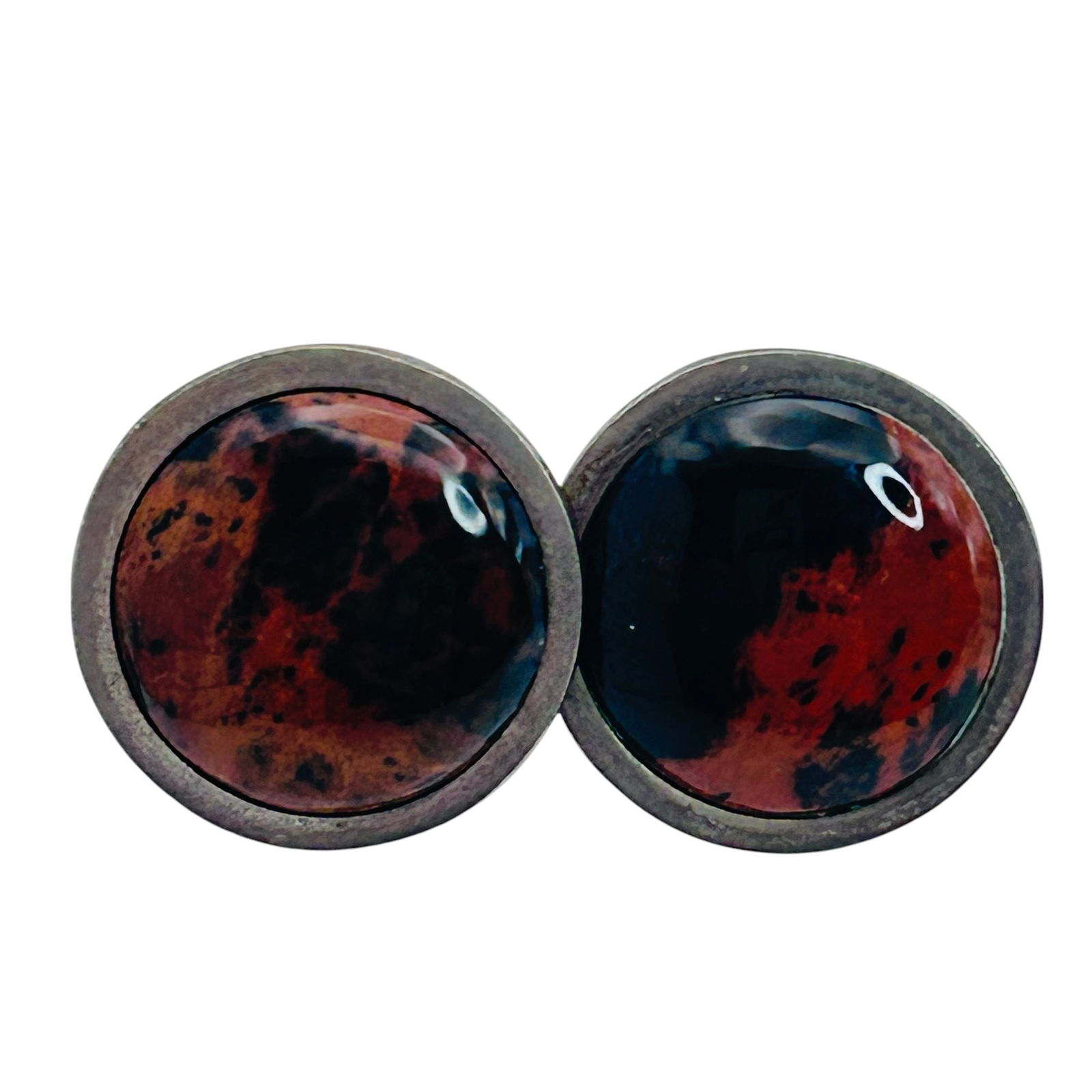 MB Taxco, Mexico, Jasper Sterling Silver Screwback Earrings 14.08 G: MB Taxco Mexico Jasper Sterling silver screwback earrings 14.08 g