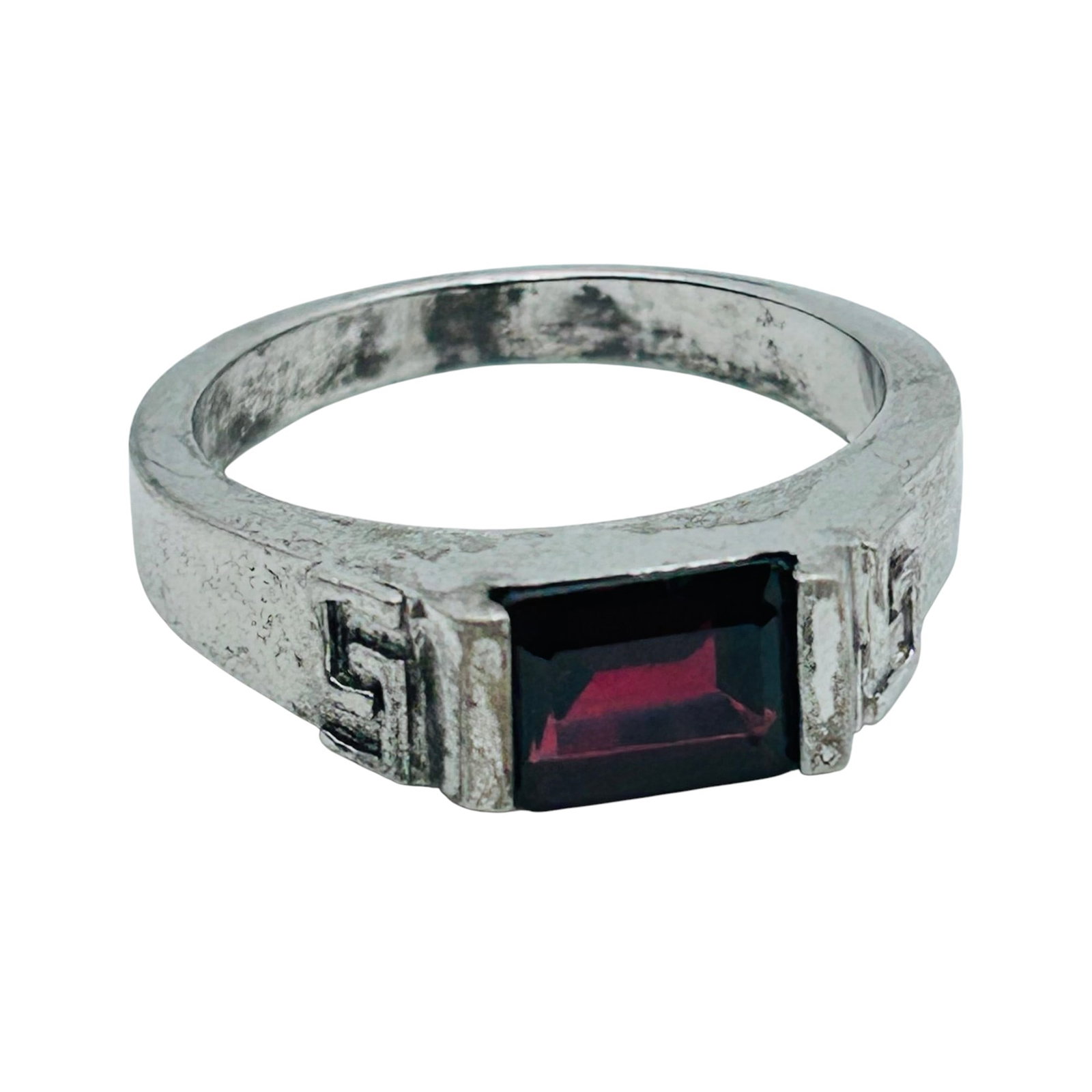 Garnet Sterling Silver Ring Size 11, 8.02 G: Garnet sterling silver ring size 11 8.02 g