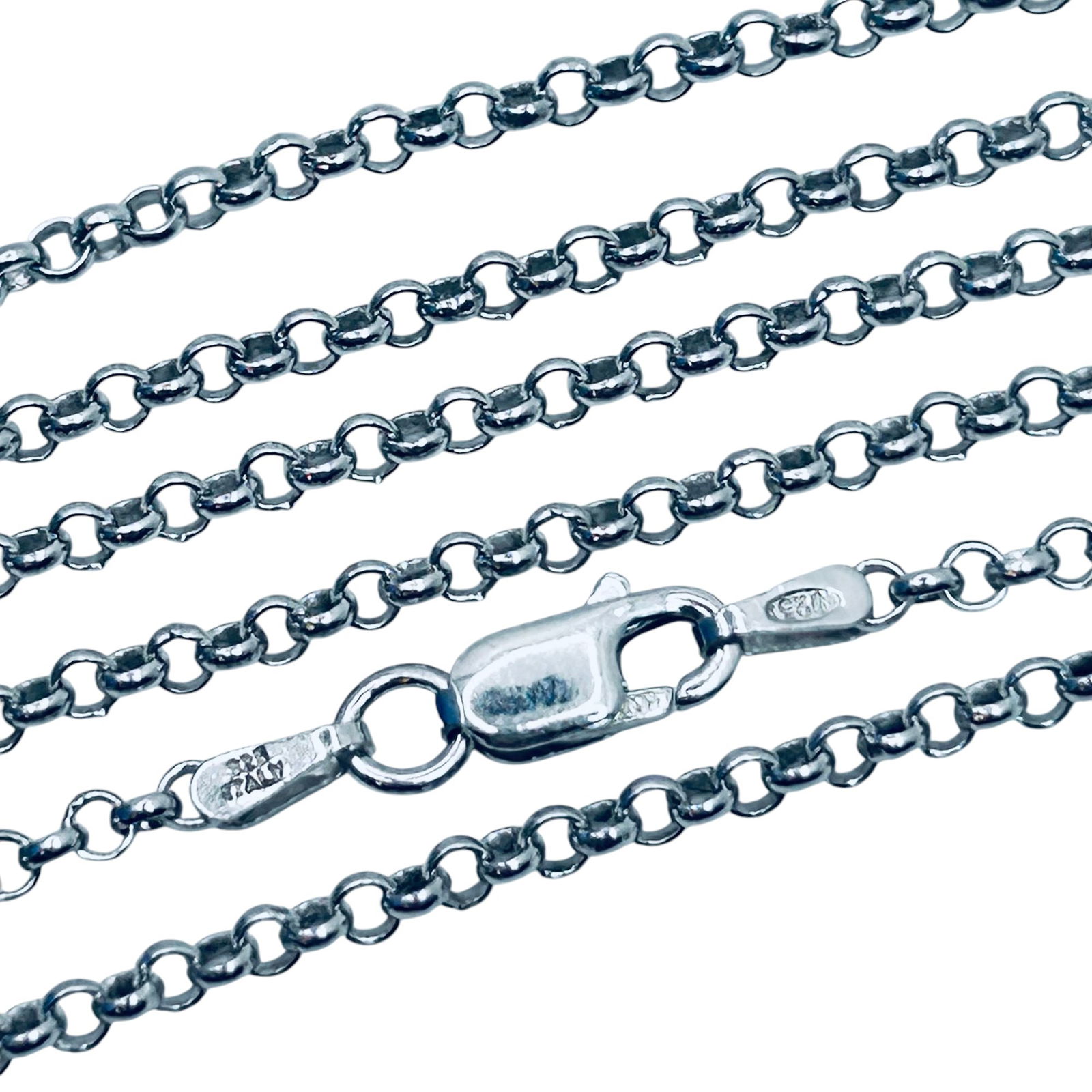 RCI Italy Sterling Silver Cable Chain Necklace. 5.00 G. (1 of 3)