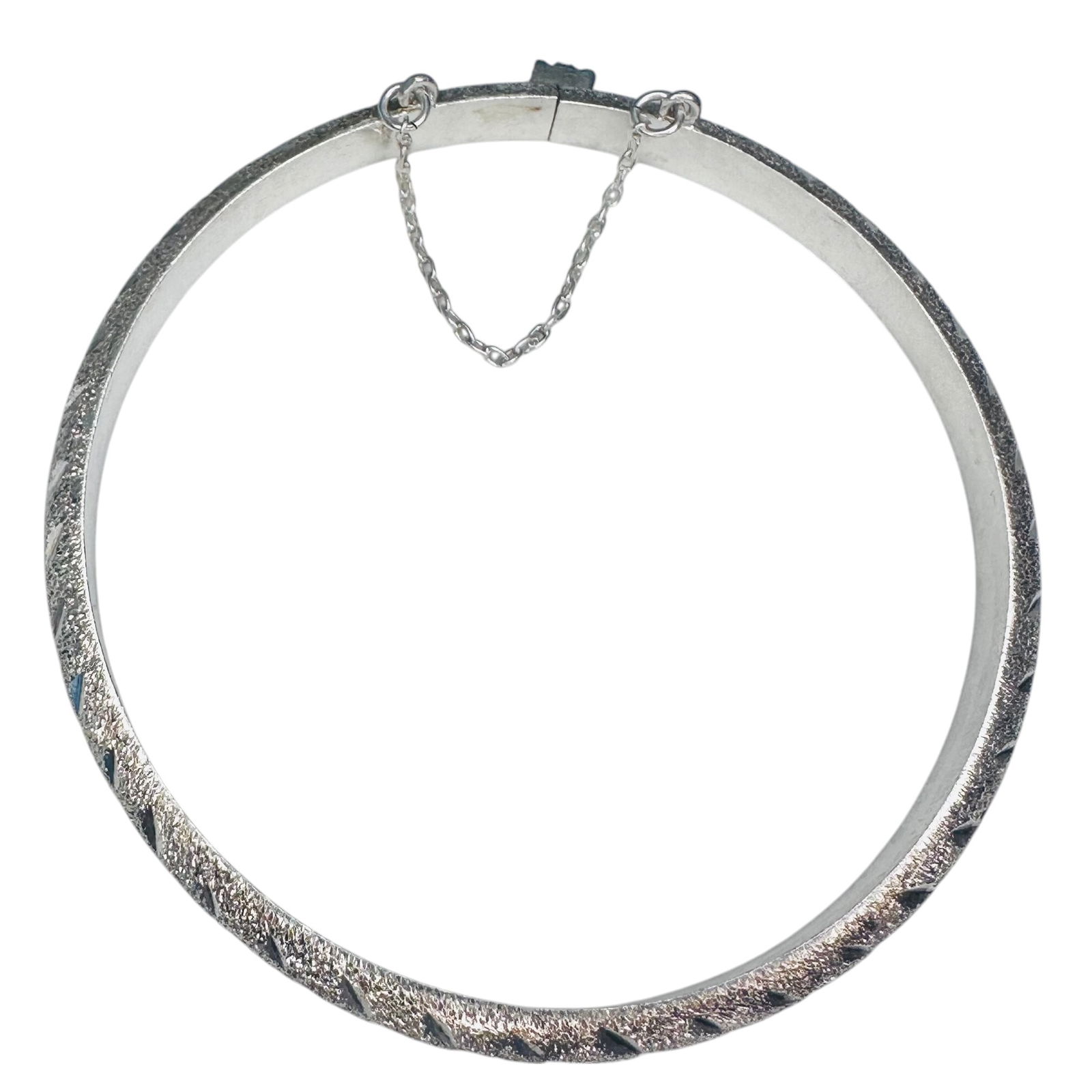 Sterling Silver Shiny Hinged Bangle Bracelet. 10.18g. (1 of 5)