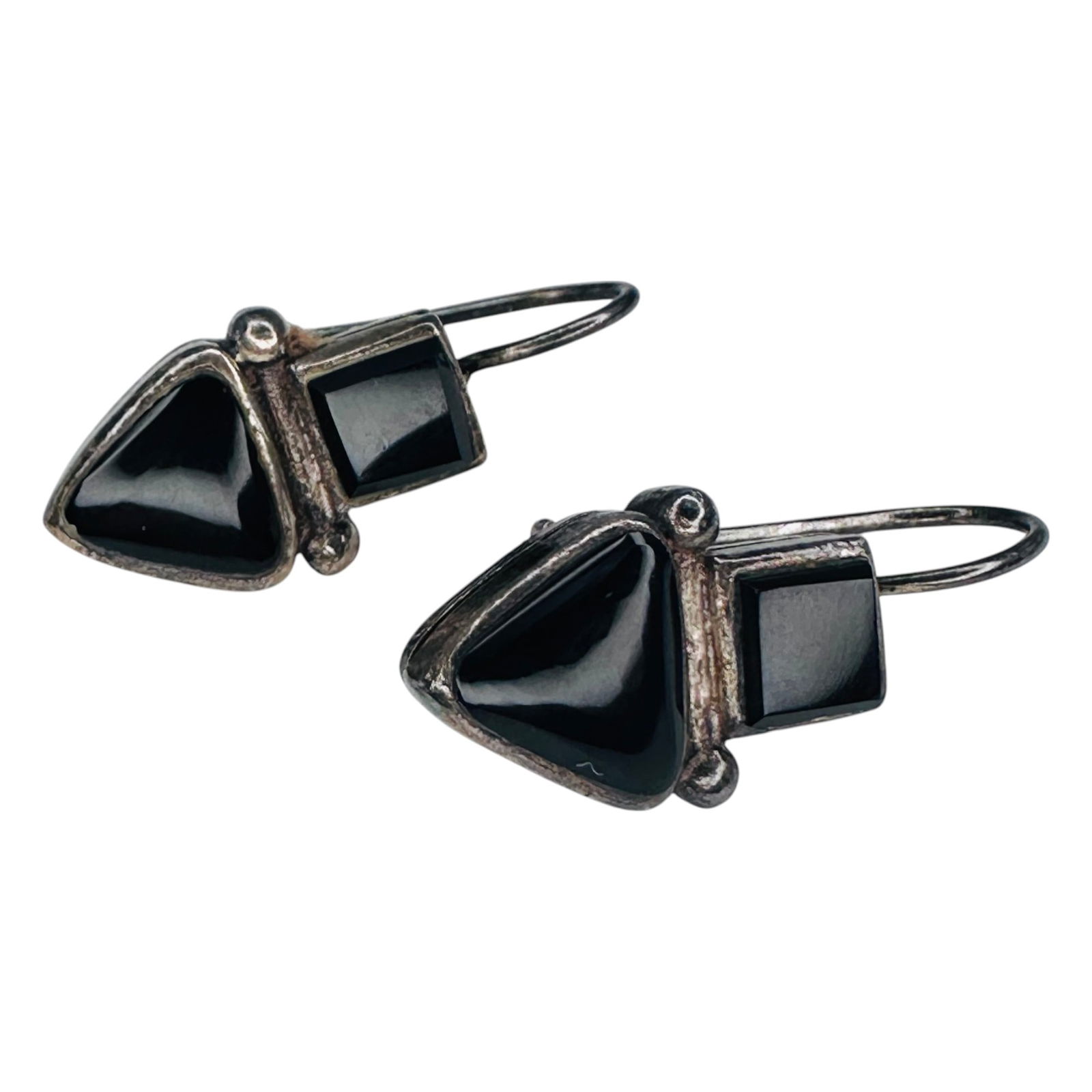 ONYX Sterling Silver Drop Earrings 1.85 G (1 of 4)