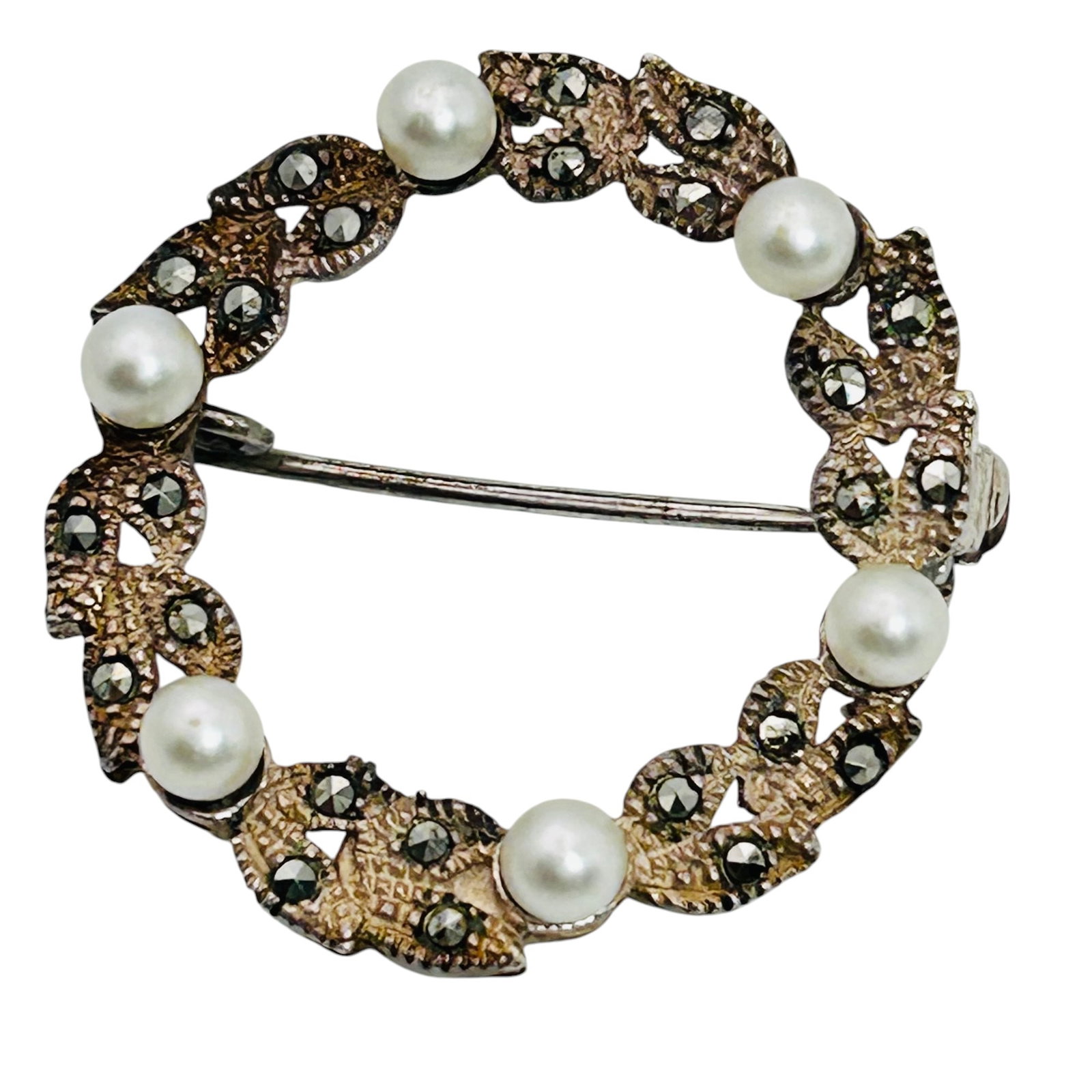 MARCASITE Sterling Silver Brooch 3.94 G: MARCASITE Sterling silver brooch 3.94 g