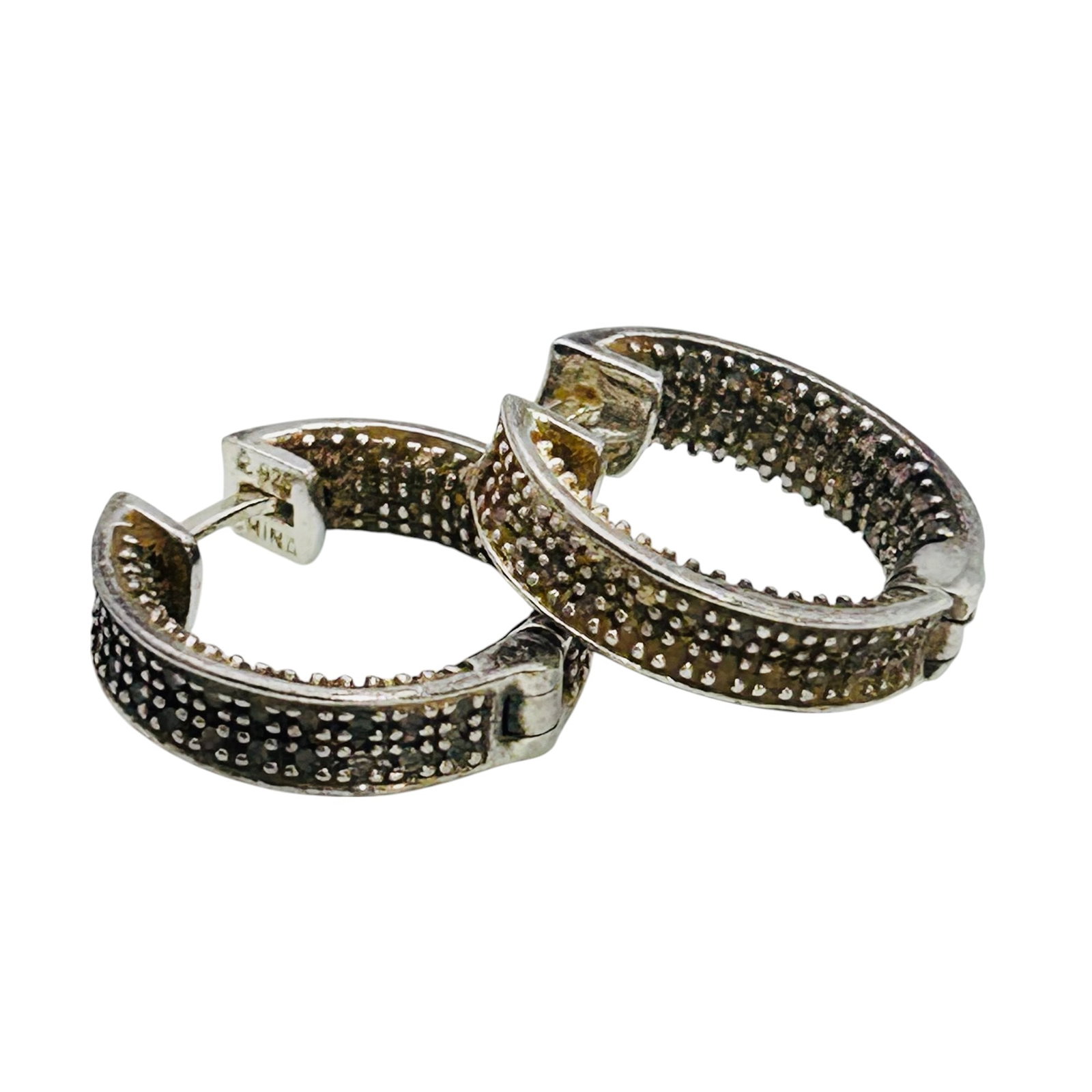 R Sterling Silver Hinge Hoops 6.53 G: R sterling silver hinge hoops 6.53 g