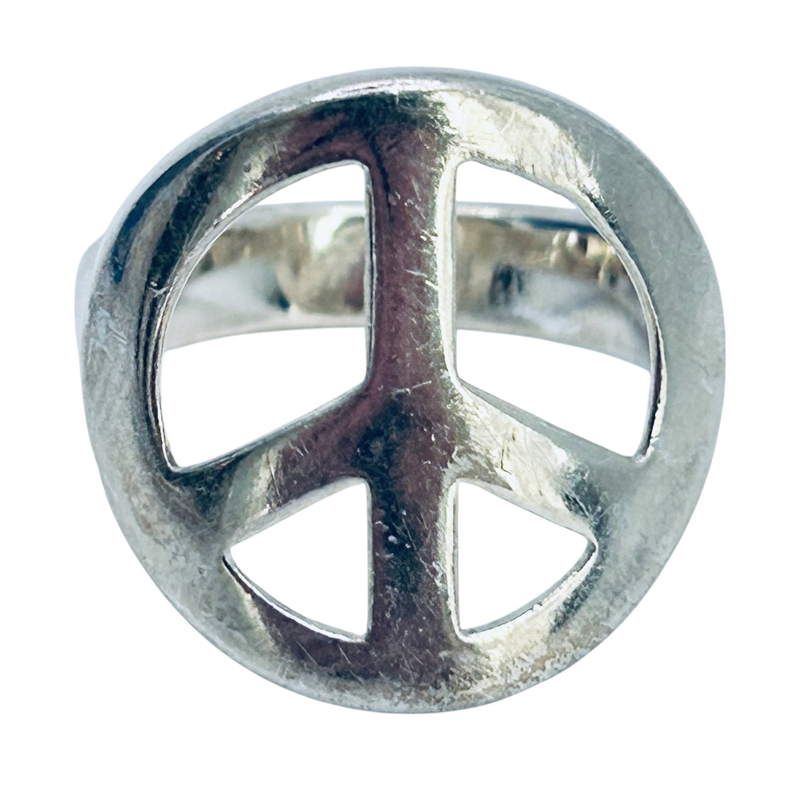 COACH, Turkey Sterling Silver Solid Peace Sign Ring. Size 7.5. 9.28 G.: COACH turkey sterling silver solid peace sign ring. Size 7.5. 9.28 g.