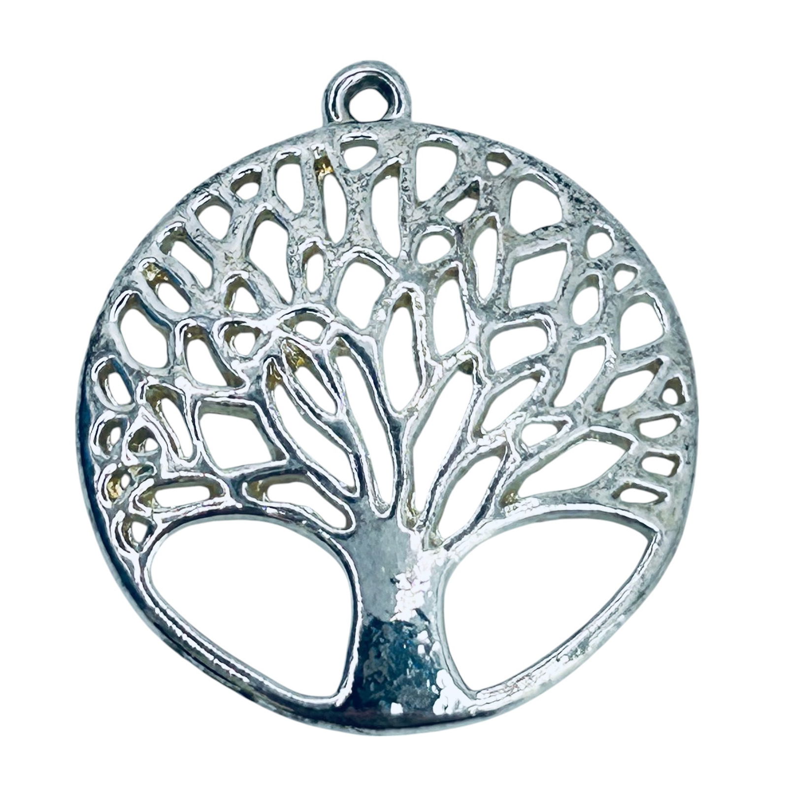 Sterling Silver Round Tree Pendant. 3.82 G. (1 of 4)