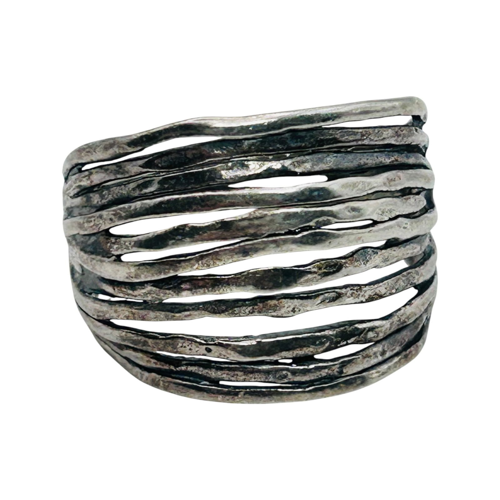 Israel Handcrafted Sterling Silver Band Size 7, 3.9g (1 of 4)