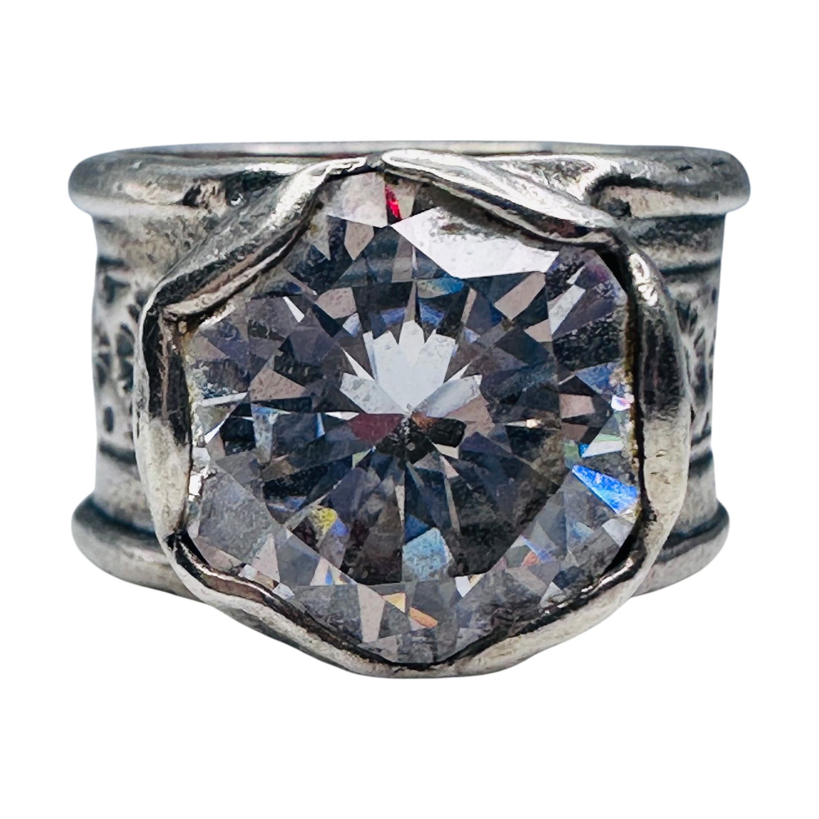 Silpada, RHINESTONE Sterling Silver Statement Ring. Size 7. 12.06 G. (1 of 6)