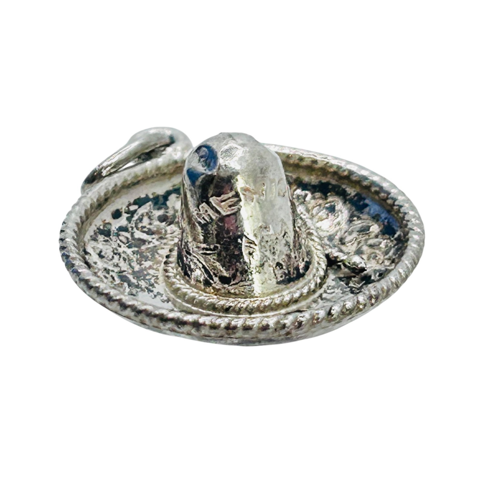 Mexico Sterling Silver Sombrero Charm. 3.22 G. Unknown Marking.: Mexico sterling silver sombrero charm. 3.22 g. Unknown marking.