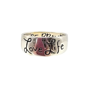 LA Sterling Silver Love Life Ring Size 4.3 G