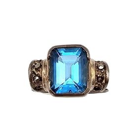 NF Topaz Sterling Silver Ring Size 7.5 6.5 G
