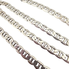 Italy Sterling Silver Anchor Chain Necklace 41.9 G