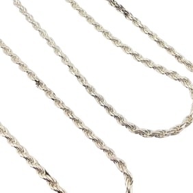 Sterling Silver Rope Chain Necklace 8.5 G