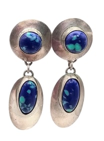 Azurite Sterling Silver Drop Dangle Earrings 7 G