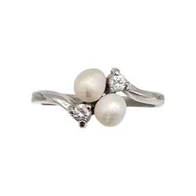 PAD Faux Pearl Turquoise Sterling Silver Ring Size 6 1.9 G