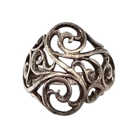 Signed Sterling Silver Swirl Ring Size 5.5 3.3 G