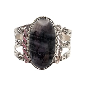 Navajo Labradorite Sterling Silver Cuff Bracelet 49.8 G