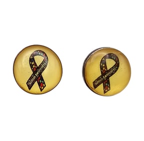 Resin Sterling Silver Autism Awareness Ribbon Earrings 1.7 G