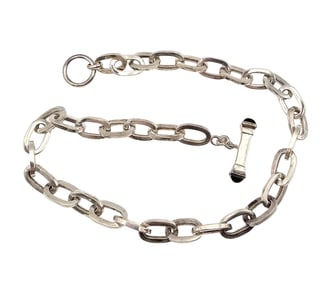 E Italy Sterling Silver Toggle Necklace 42.6 G