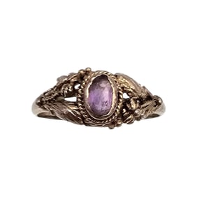 Amethyst Sterling Silver Ring Size 8 2.4 G