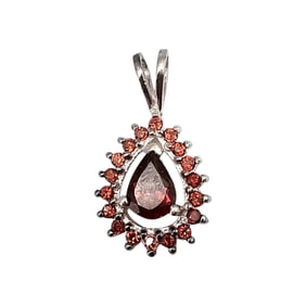 Rhinestone Sterling Silver Pendant 3.1 G