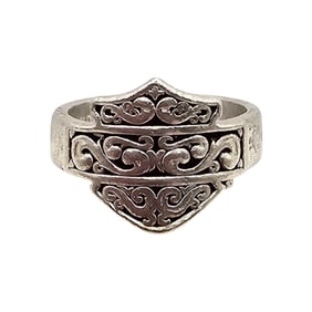 Sterling Silver Harley Davidson Motorcycle Ring Size 7.75 6.8 G