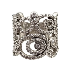 NF Rhinestone Sterling Silver Cocktail Ring Size 5.25 7.8 G